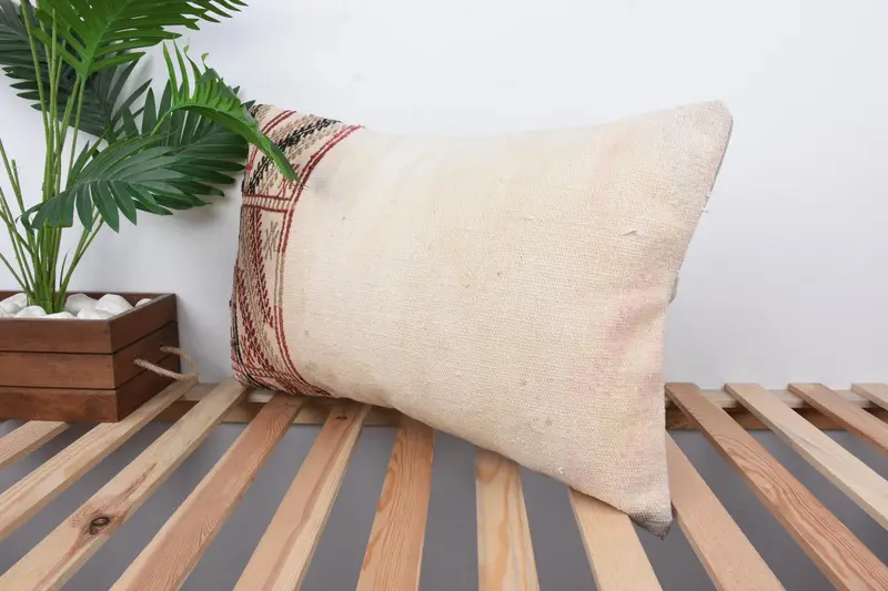 Aztec Cushion Cover, Cushion Case, Pillow for Sofa, Ethnical Kilim Rug Pillow, Authentic Cushion Case, 16x24 White Pillow Cover, Home Decor Pillow - 5