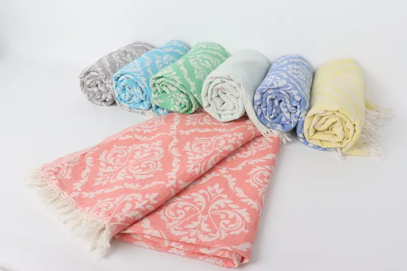 Memorial Gift, Housewarming Gift, Monogrammed Beach Towel, Best Friend Gift, 68x36 Cotton Baroque Towel, Sand-resistant Turkish towel for the beach - 5