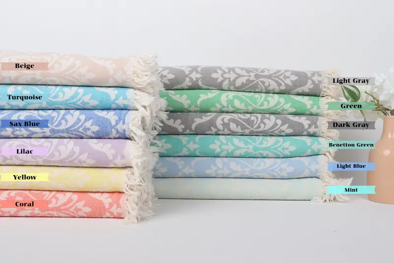 Memorial Gift, Housewarming Gift, Monogrammed Beach Towel, Best Friend Gift, 68x36 Cotton Baroque Towel, Sand-resistant Turkish towel for the beach - 1