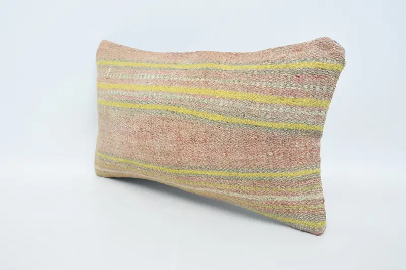 12x20 Pink Cushion Case, Interior Designer Pillow, Ethnical Kilim Rug Pillow, Cushion Cover, Ethnic Pillow Cover, Boho Pillow Sham Cover - 4