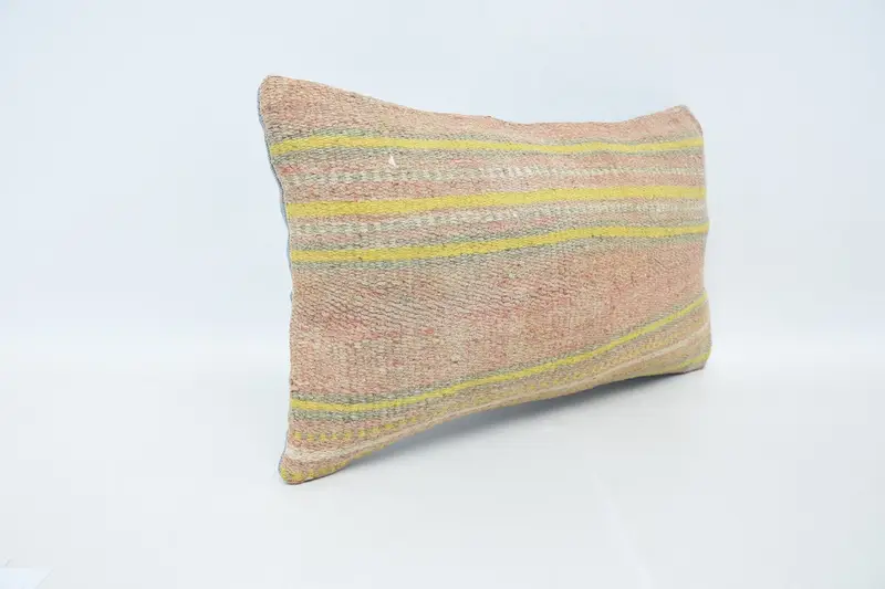 12x20 Pink Cushion Case, Interior Designer Pillow, Ethnical Kilim Rug Pillow, Cushion Cover, Ethnic Pillow Cover, Boho Pillow Sham Cover - 3