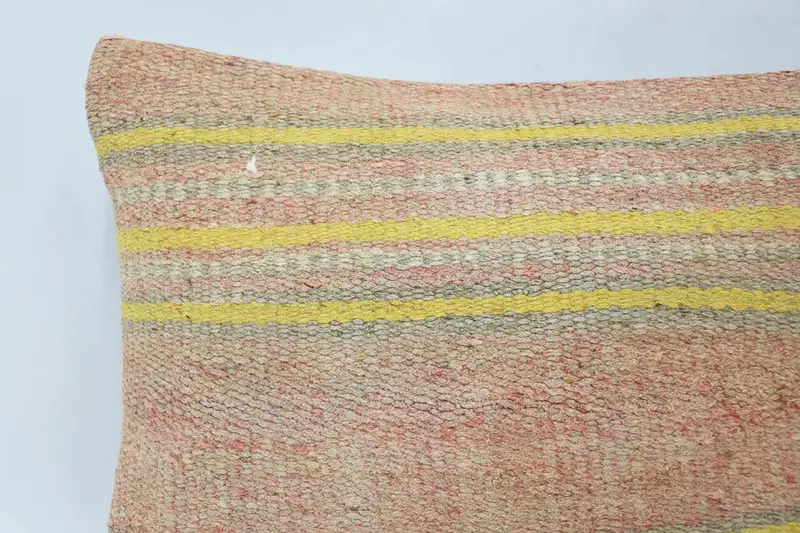 12x20 Pink Cushion Case, Interior Designer Pillow, Ethnical Kilim Rug Pillow, Cushion Cover, Ethnic Pillow Cover, Boho Pillow Sham Cover - 2
