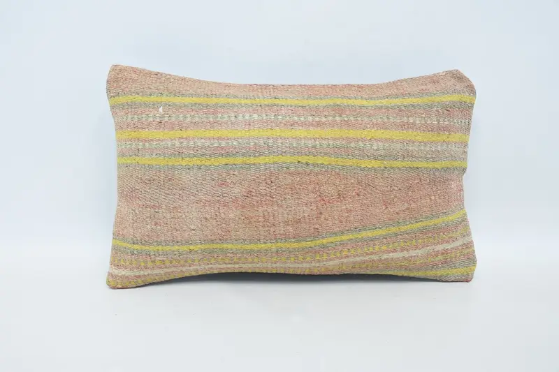 12x20 Pink Cushion Case, Interior Designer Pillow, Ethnical Kilim Rug Pillow, Cushion Cover, Ethnic Pillow Cover, Boho Pillow Sham Cover - 1