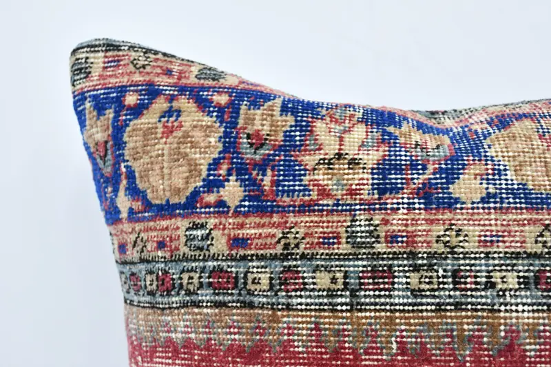 Pillow Case, 28x28 Red Cushion Case, Vintage Kilim Throw Pillow, Ethnical Kilim Rug Pillow, Colorful Cushion, Boho Pillow, Crochet Pattern Pillow - 2
