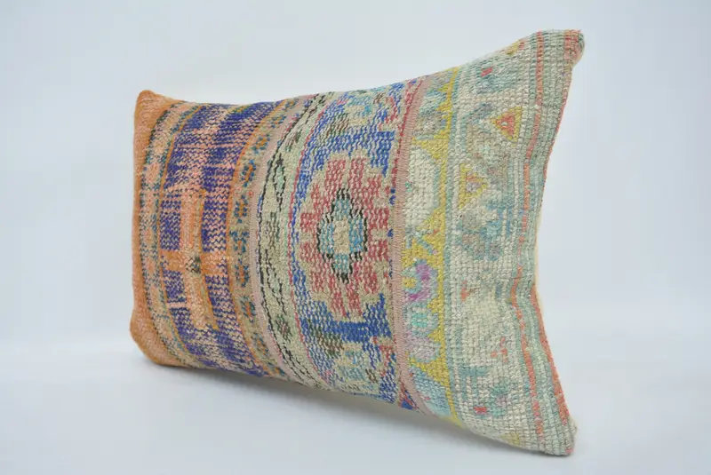 Vintage Pillow, Bright Pillow Case, Pillow for Couch, Pillow for Sofa, Pillow Sham, Ethnic Pillow Cover Cushion Cover, 16x24 Orange Pillow Cover - 4