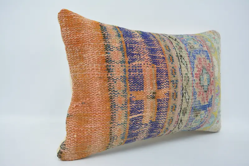 Vintage Pillow, Bright Pillow Case, Pillow for Couch, Pillow for Sofa, Pillow Sham, Ethnic Pillow Cover Cushion Cover, 16x24 Orange Pillow Cover - 3