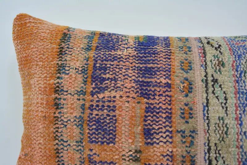 Vintage Pillow, Bright Pillow Case, Pillow for Couch, Pillow for Sofa, Pillow Sham, Ethnic Pillow Cover Cushion Cover, 16x24 Orange Pillow Cover - 2