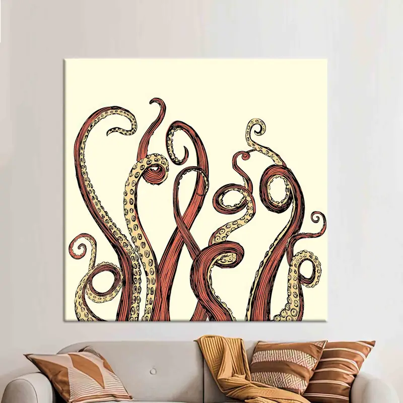 Octopus Leg Canvas, Octopus Canvas Art, Octopus Tentacle Wall Decor, Abstract Wall Art, Trendy Wall Decor, Octopus Lover Gift,  Home Decor, - 1