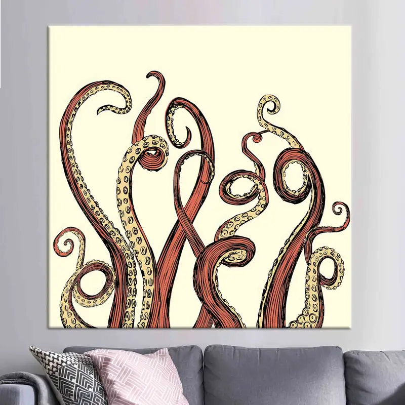 Octopus Leg Canvas, Octopus Canvas Art, Octopus Tentacle Wall Decor, Abstract Wall Art, Trendy Wall Decor, Octopus Lover Gift,  Home Decor, - 3