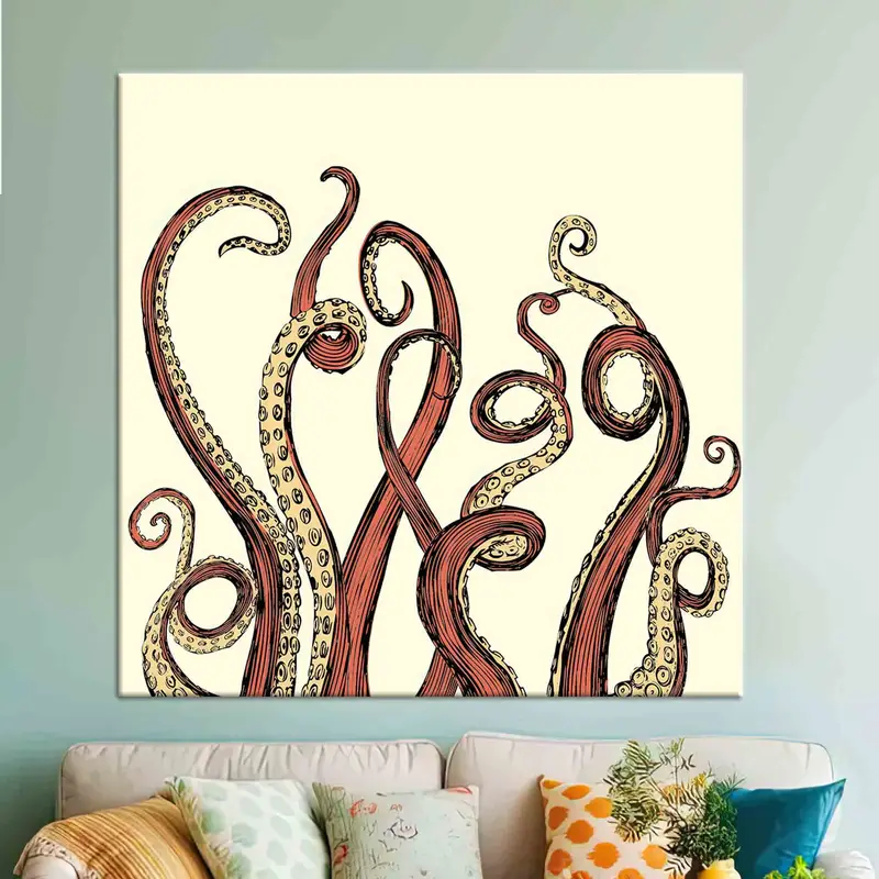 Octopus Leg Canvas, Octopus Canvas Art, Octopus Tentacle Wall Decor, Abstract Wall Art, Trendy Wall Decor, Octopus Lover Gift,  Home Decor, - 2