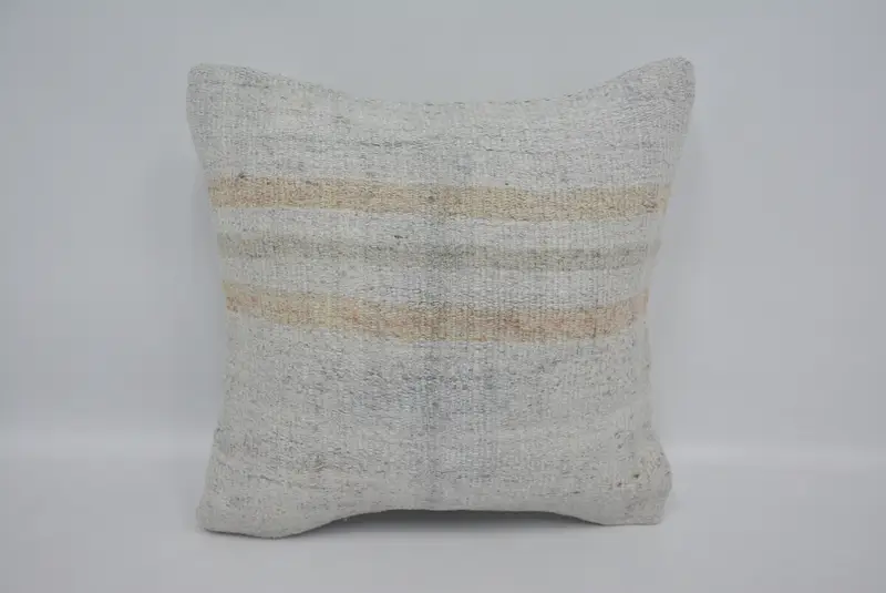 Kilim yastık sham, yastık kılıfı, antika yastıklar, kanepe yastık kılıfı, boho yastığı, vintage atma yastık kılıfı, 16x16 bej yastık kılıfı - 1