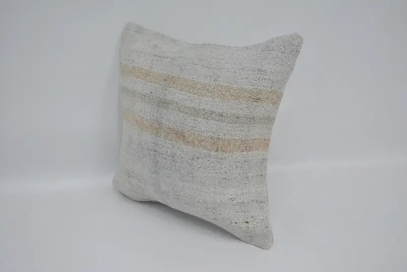 Kilim yastık sham, yastık kılıfı, antika yastıklar, kanepe yastık kılıfı, boho yastığı, vintage atma yastık kılıfı, 16x16 bej yastık kılıfı - 4
