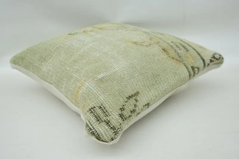 Gift Pillow, Kilim Pillow, 16x16 Beige Pillow Sham, Sofa Pillow, Pillow Sham, Bolster Throw Cushion Cover, Vintage Kilim Throw Pillow - 6