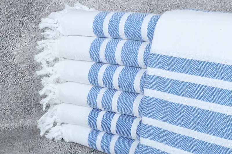 Toalla de espiga de algodón azul claro, 40x71 pulgadas, regalo de boda