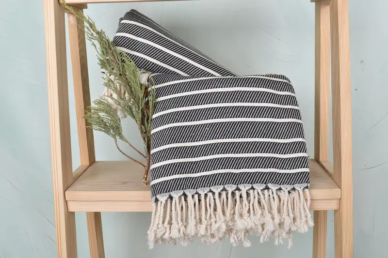 Handwoven Turkish Towel, 70x40 Bamboo Herringbone Towel, Housewarming Gift, Bachelor Bachelorette Party Favors, Family Gift, Wedding Gifts Towel - 4