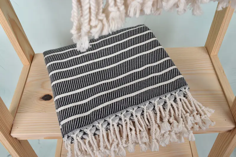 Handwoven Turkish Towel, 70x40 Bamboo Herringbone Towel, Housewarming Gift, Bachelor Bachelorette Party Favors, Family Gift, Wedding Gifts Towel - 5