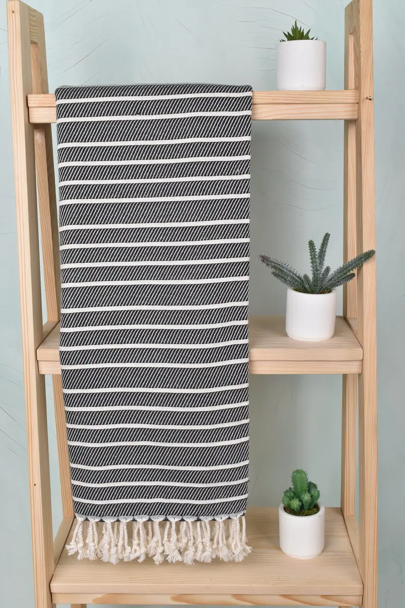 Handwoven Turkish Towel, 70x40 Bamboo Herringbone Towel, Housewarming Gift, Bachelor Bachelorette Party Favors, Family Gift, Wedding Gifts Towel - 8