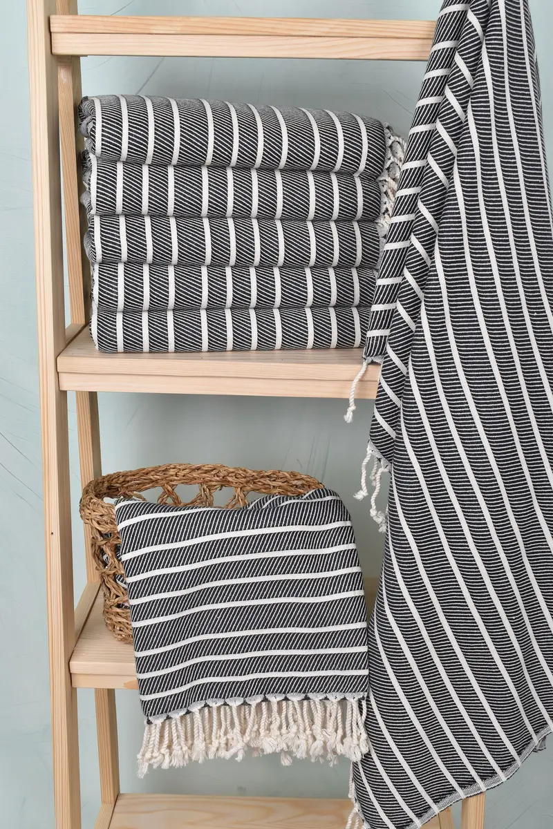 Handwoven Turkish Towel, 70x40 Bamboo Herringbone Towel, Housewarming Gift, Bachelor Bachelorette Party Favors, Family Gift, Wedding Gifts Towel - 3