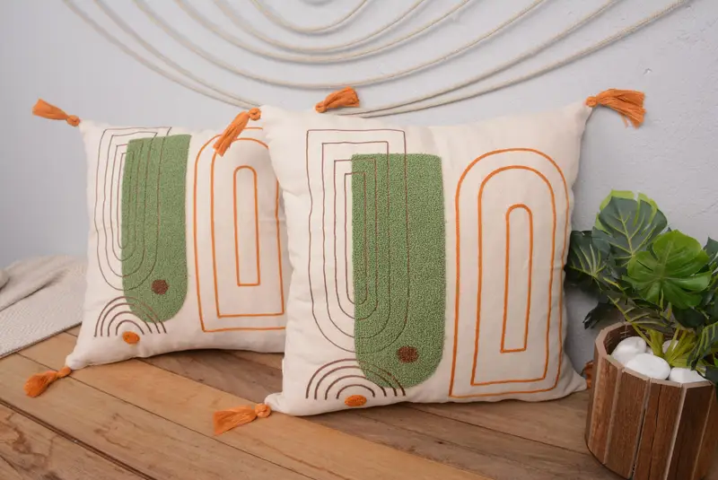 Südwestliches besticktes Wurfkissen, Vintage-Kissen für Spielzimmer