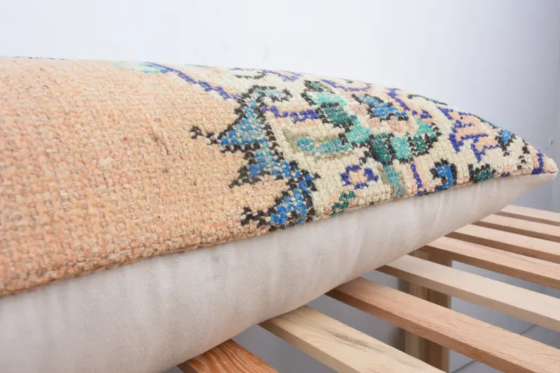 Christmas Pillow, Cushion Case, Retro Throw Pillow Sham, Throw Kilim Pillow, 16x43 Blue Pillow Sham, Interior Designer Pillow, Turkish Pillow - 7