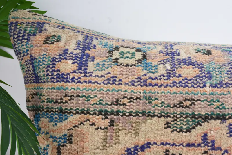 Christmas Pillow, Cushion Case, Retro Throw Pillow Sham, Throw Kilim Pillow, 16x43 Blue Pillow Sham, Interior Designer Pillow, Turkish Pillow - 2