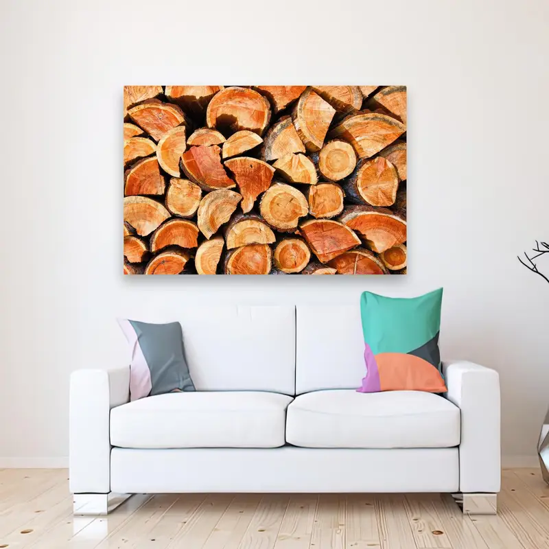 Elegant Coastal Farmhouse Printed Glass with Brown Tree Rings