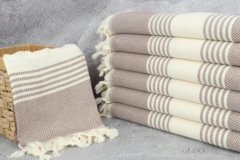 Travel towel, Bridesmaid Gifts, Housewarming Gift, 70x40 Cotton Striped Towel, Turkish Towel Set, Decorative Towel, Gift For Mom, Gifts For Him - 3