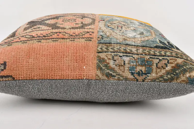 Shabby Chic Cushion Case, Vintage Kilim Pillow, Home Decor Pillow, 24x24 Yellow Pillow Case, Interior Designer Pillow, Cushion Case - 5