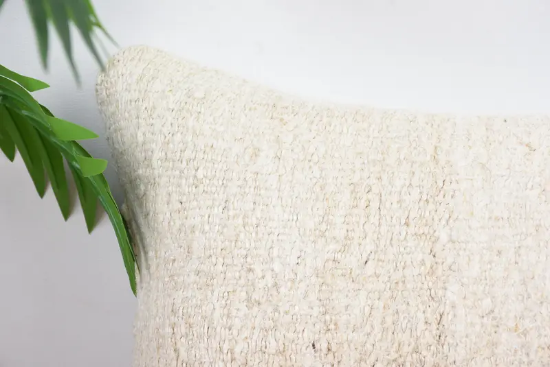 Vintage Kilim Throw Pillow, Pillow, Ethnical Kilim Rug Pillow, Antique Pillows, Ikat Pillow Case, 12x20 White Cushion Cover - 2