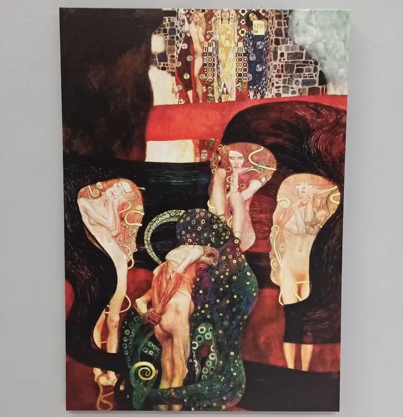 グスタフ クリムトの法学再着色されたキャンバス プリント - エレガントなアート