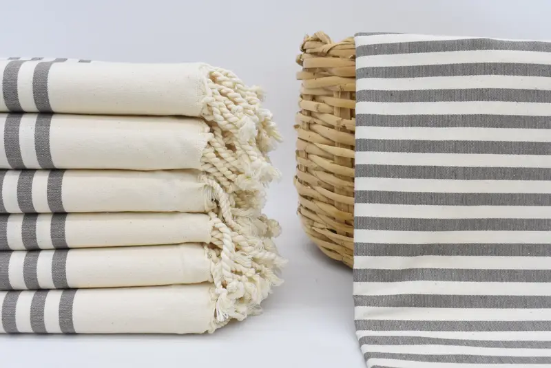 Personalized Monogram Beach Towel, 79x40 Inches, Dark Brown Striped