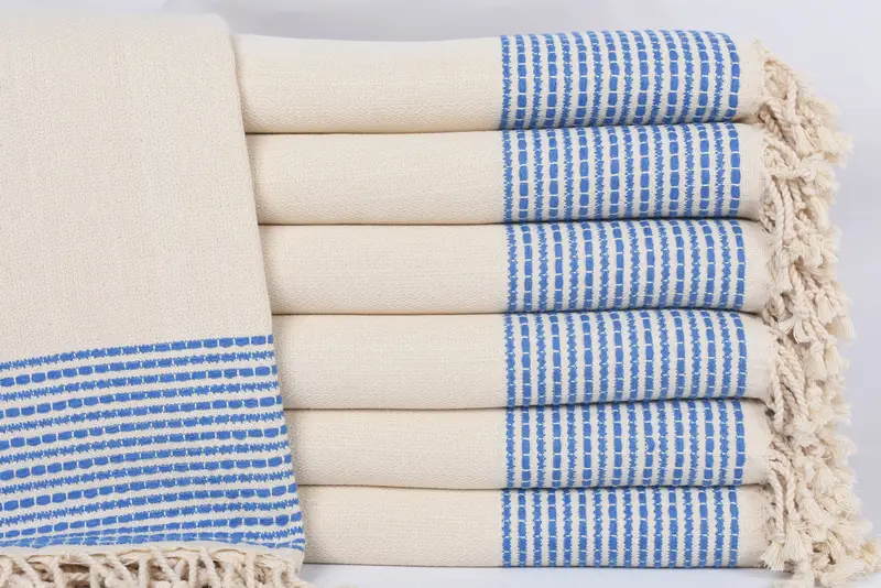 Bridesmaid Gift Parliament Blue Striped Towel, 69x36 Inches