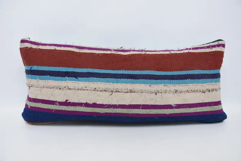 Throw Gift Woven Pillowcase, WovenWhite 40x90 cm Wool Striped Pillow Case - 1