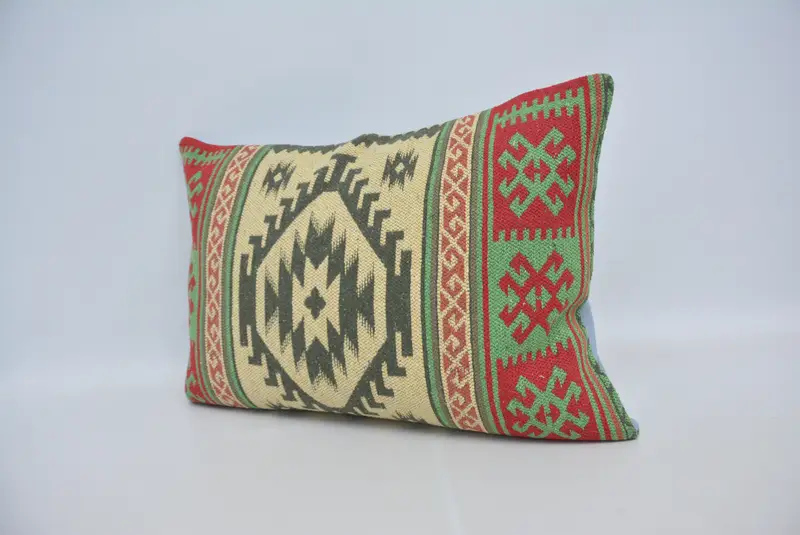 Kilim Pillow Cover, Pillow, Home Decor Pillow, Boho Chic Pillow Sham, Boho Pillow Sham Cover, Wholesale Pillow Sham, 20x28 Green Pillow Sham - 4