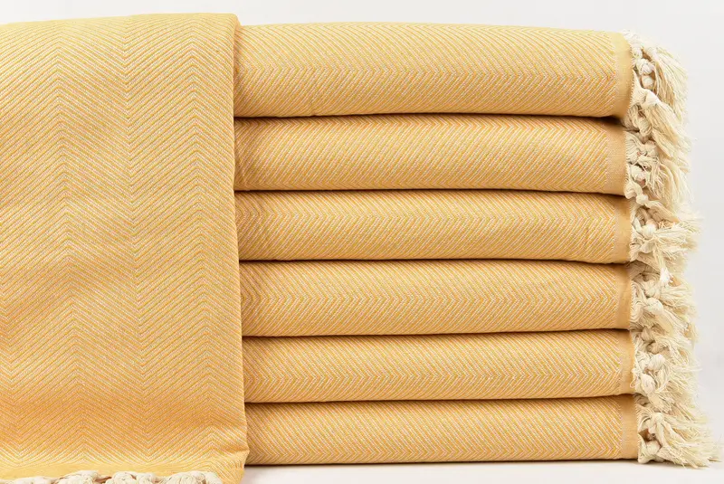 84x68 Cotton Zig zag Towel, Decorative Blanket, Woven Blanket, Organic Throw, Woven Throw Blanket, First Wedding Anniversary Gift, Bridesmaid Favors - 1