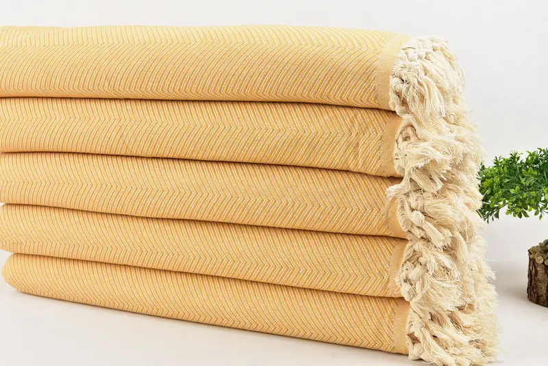 84x68 Cotton Zig zag Towel, Decorative Blanket, Woven Blanket, Organic Throw, Woven Throw Blanket, First Wedding Anniversary Gift, Bridesmaid Favors - 3