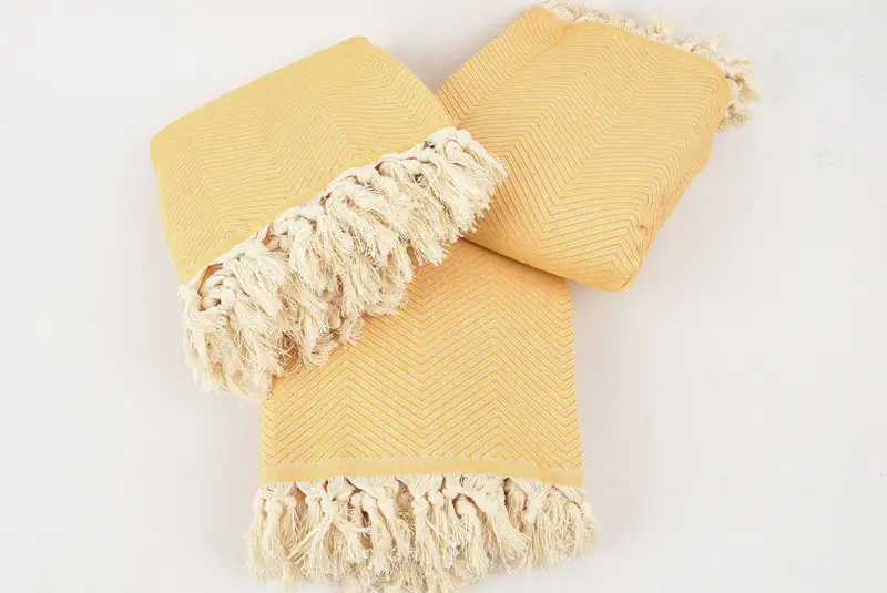 84x68 Cotton Zig zag Towel, Decorative Blanket, Woven Blanket, Organic Throw, Woven Throw Blanket, First Wedding Anniversary Gift, Bridesmaid Favors - 6
