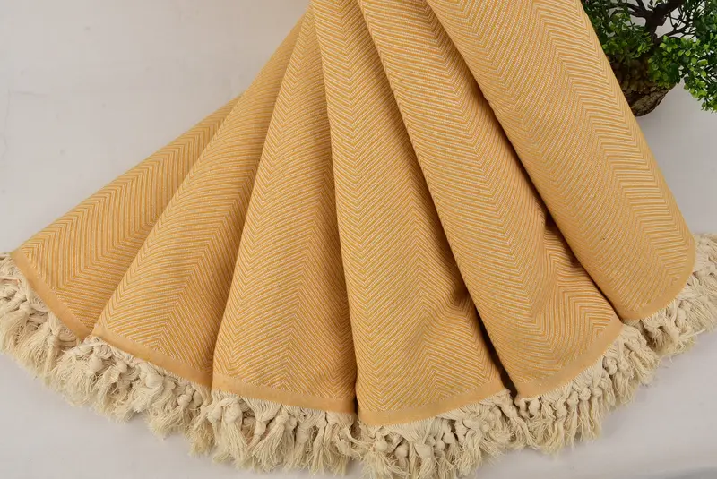 84x68 Cotton Zig zag Towel, Decorative Blanket, Woven Blanket, Organic Throw, Woven Throw Blanket, First Wedding Anniversary Gift, Bridesmaid Favors - 4