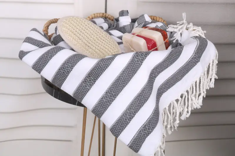70x36 Cotton Striped Towel, Lightweight Turkish towel for beach, Sand-free towel, Beach towel, Wedding Favors, Personalized Gift For Her, Yoga Towel - 2