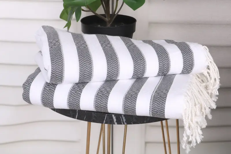 70x36 Cotton Striped Towel, Lightweight Turkish towel for beach, Sand-free towel, Beach towel, Wedding Favors, Personalized Gift For Her, Yoga Towel - 3