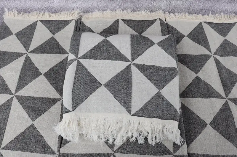 Custom Gift, Home Decor Gifts, 70x40 Cotton Geometric Towel, Beach Size Towel, Bachelorette Party Decorations, Gift For Wedding Day, Valentines Gift - 5
