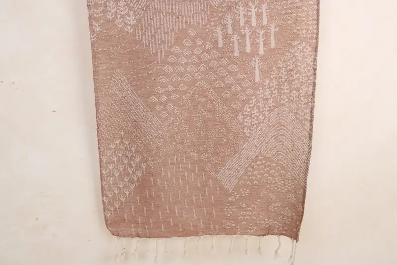 Bulk Beach Towel Turkish Cotton Brown Patterned, 18x36 Inches