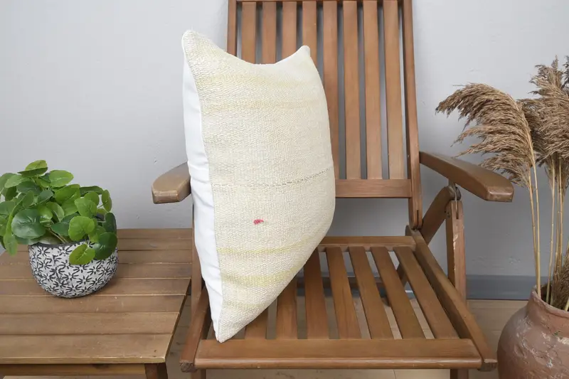 Gift Pillow, 20x20 Beige Pillow Cover, Cushion Case, Boho Pillow, Ethnical Kilim Rug Pillow, Bohemian Cushion Cushion Case - 2