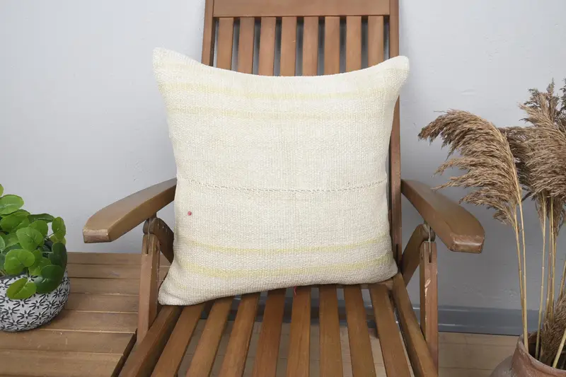 Gift Pillow, 20x20 Beige Pillow Cover, Cushion Case, Boho Pillow, Ethnical Kilim Rug Pillow, Bohemian Cushion Cushion Case - 1
