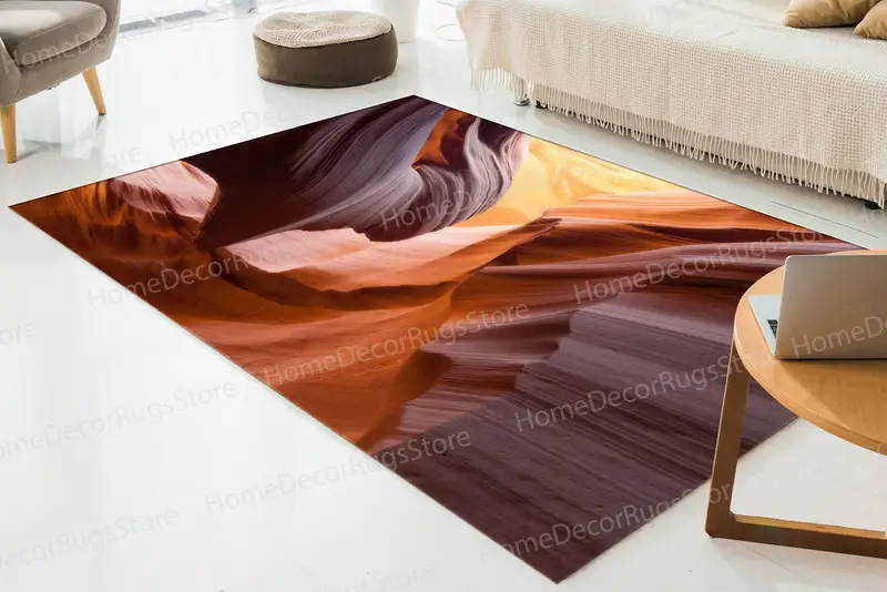 Antelope Canyon Printed Rug: Canyon Landscape Nature Design