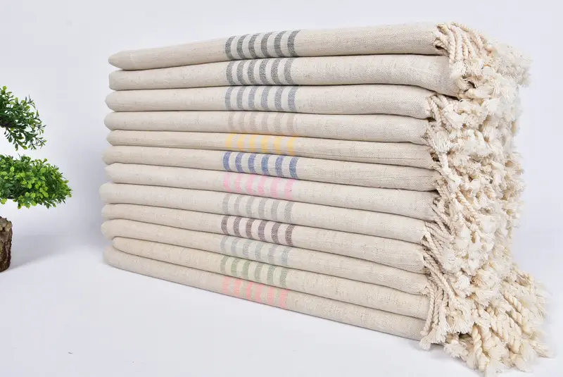 Gifts For Him, Employee Gifts, Quick-dry peshtemal, Yoga Towel, 68x36 Cotton Striped Towel, Organic Towel, Monogram Turkish Towel, Spa Gift Towel - 3