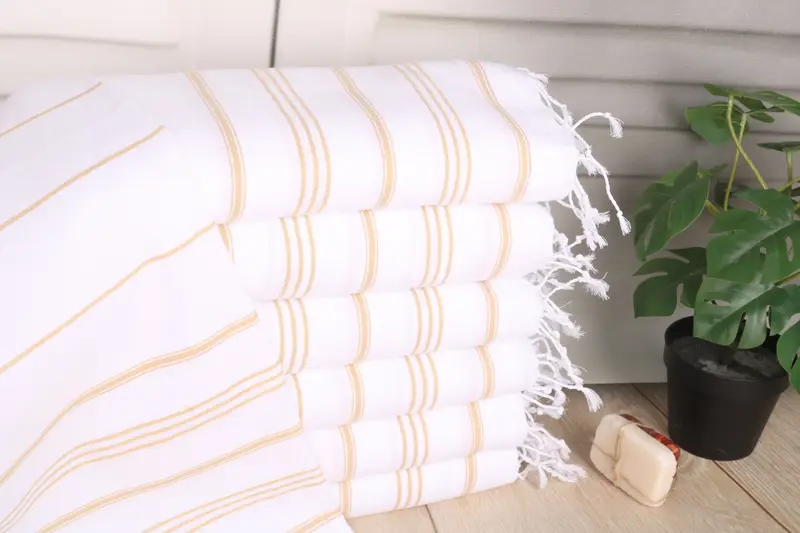 Personalized Hand Towel, Turkish Towel Hand Towel, Beach Theme Wedding Gift, Turkish Hand Towel, Bathroom Towel, 40x24 Cotton Striped Towel - 1