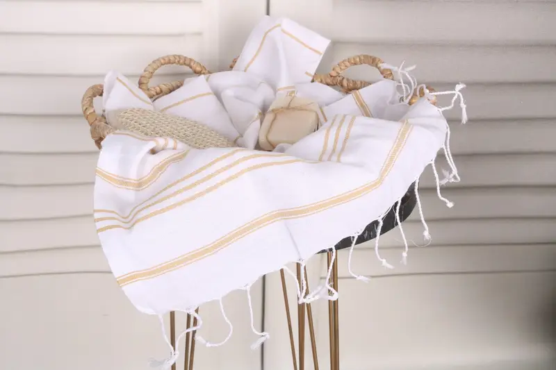 Personalized Hand Towel, Turkish Towel Hand Towel, Beach Theme Wedding Gift, Turkish Hand Towel, Bathroom Towel, 40x24 Cotton Striped Towel - 2