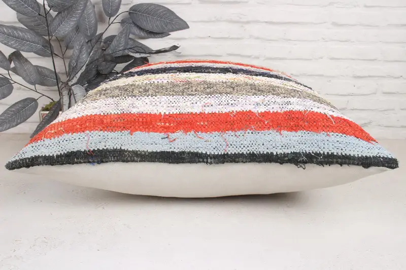 Vintage Pillow Sham, Gift Pillow, Pillow Case, Vintage Pillow, Nomadic Cushion, 24x24 Blue Cushion Cover, Indoor Pillow Case, Kilim Cushion Sham - 5