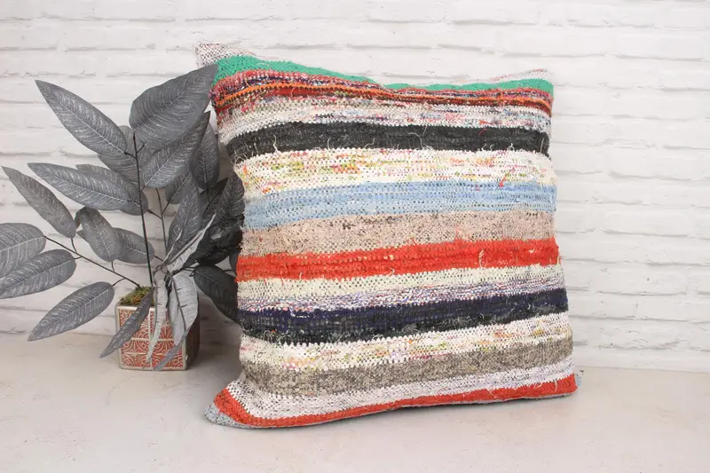 Vintage Pillow Sham, Gift Pillow, Pillow Case, Vintage Pillow, Nomadic Cushion, 24x24 Blue Cushion Cover, Indoor Pillow Case, Kilim Cushion Sham - 3